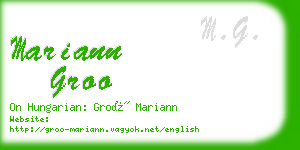 mariann groo business card